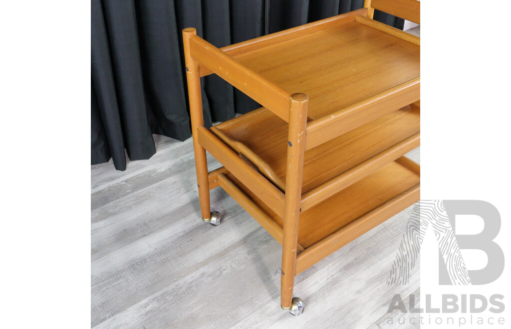 Vintage Teak Two Tier Drinks Trolley