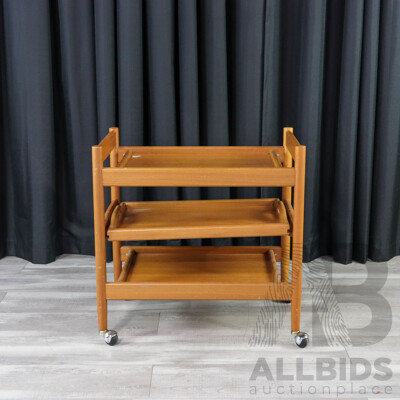 Vintage Teak Two Tier Drinks Trolley