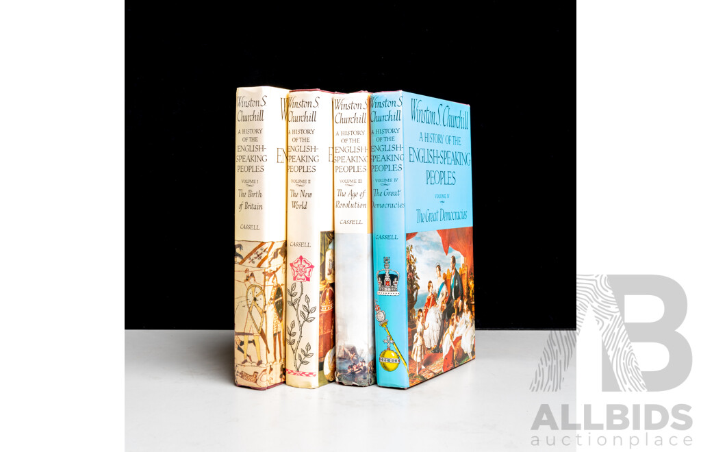 Winston Churchill, A History of the English Speaking People. Cassel London, Four Volume Hardcover with Dust Jacket Set