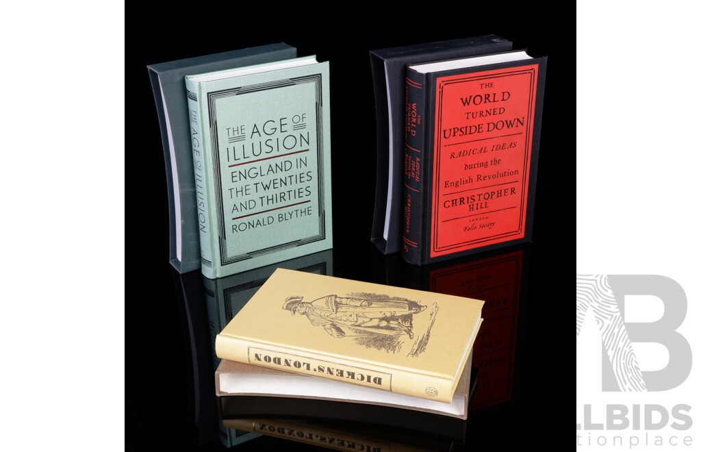 Collection Three Folio Society Titles Including Dickens London, 1972, All Hardcovers in Slipcases