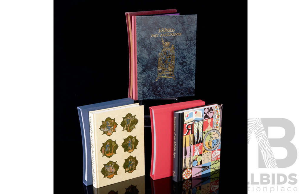 Collection Three Folio Society Titles Including Medieval People by E Power 2000, All Hardcovers in Slip Cases