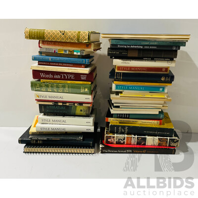 Large Collection Books Mostly Regarding Printing, Editing, Typsetting Etc