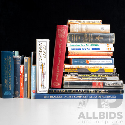 Collection Books Including Two Atlases, Medical, Do It Yourself and More