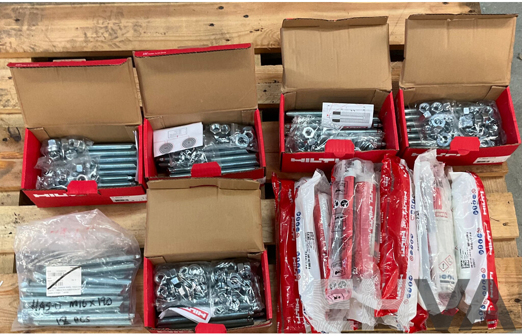 HILTI 500ML HIT-HY 200-R V3 Adhesive Anchor X8 & HILTI HAS-U 5.8 M16x190mm Anchor Rod X 6