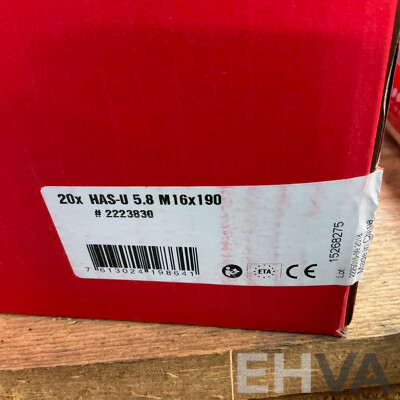 HILTI 500ML HIT-HY 200-R V3 Adhesive Anchor X8 & HILTI HAS-U 5.8 M16x190mm Anchor Rod X 6