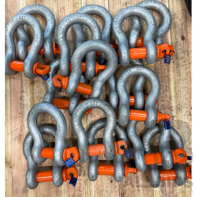 BST 12 Ton Pin Bow Shackles - Lot of 16