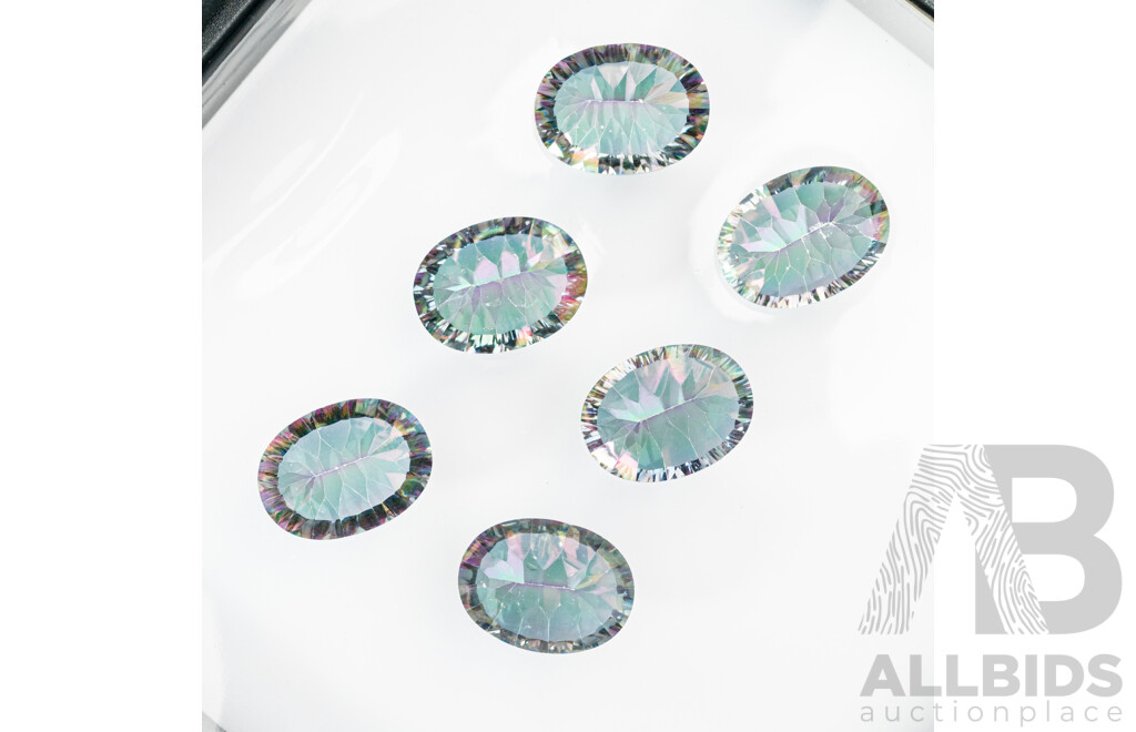 Mystic Topaz (6) Oval Faceted Unset Gemstones, 50.25ct