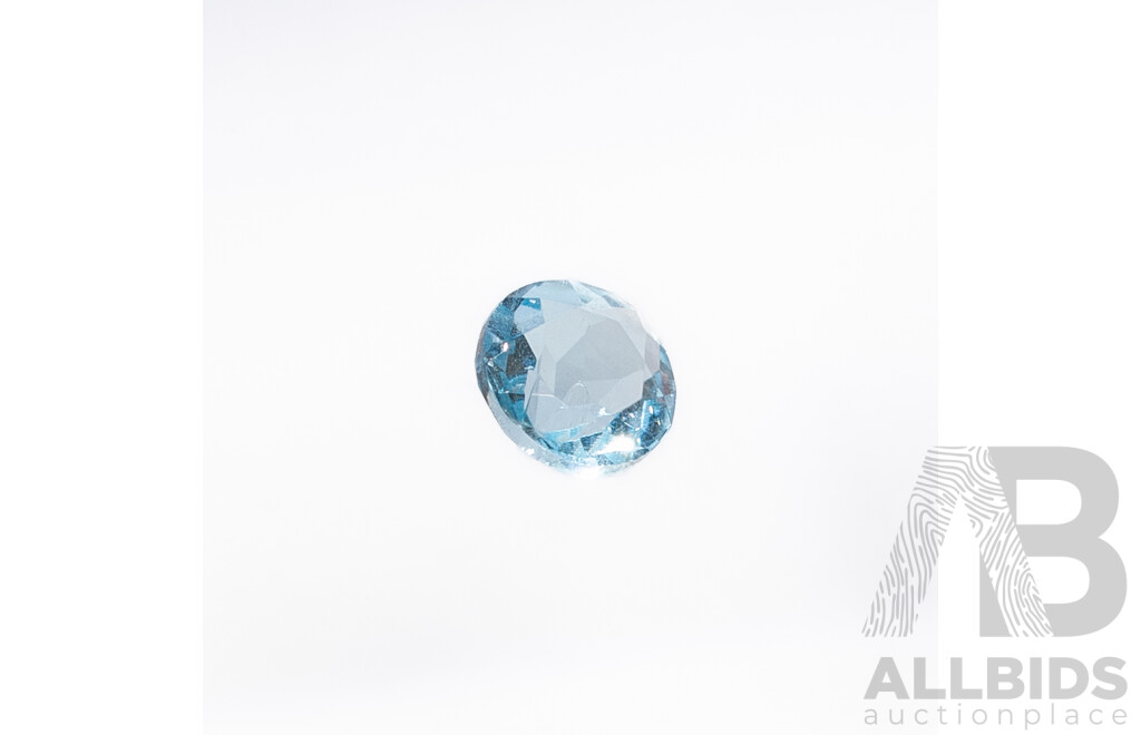 Swiss Blue Topaz (13) Round Brilliant Cut Unset Gemstones, 4.28ct