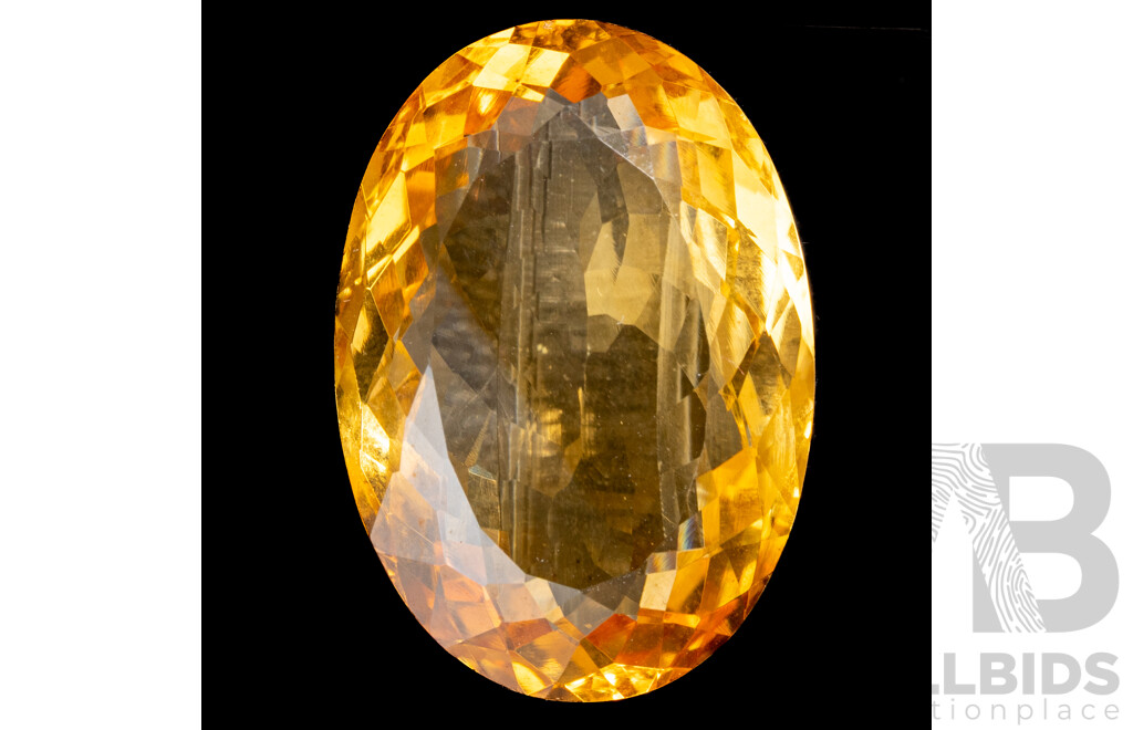 Citrine, Untreated Golden Oval Cut Gemstone, 20.40ct
