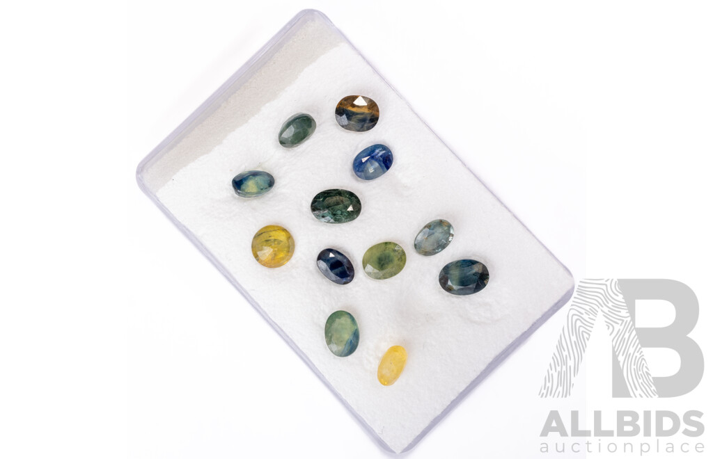 Australian Natural Sapphires, (12) Untreated Oval Cut in Various Colours, 9.70ct