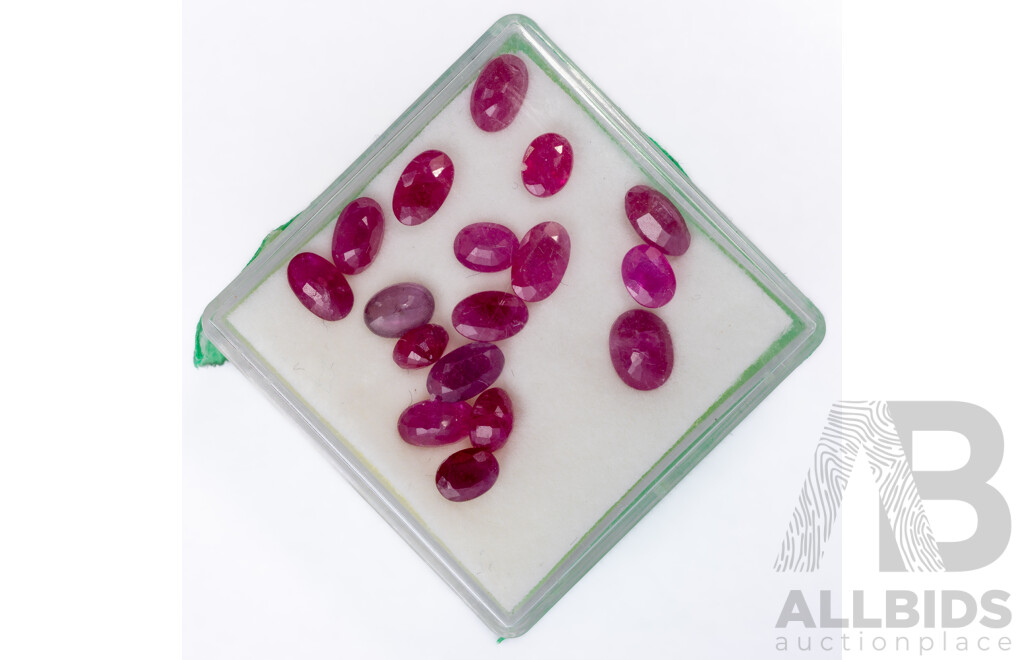 Ruby (17) Natural Untreated Oval Cut Gemstones, 5.05ct