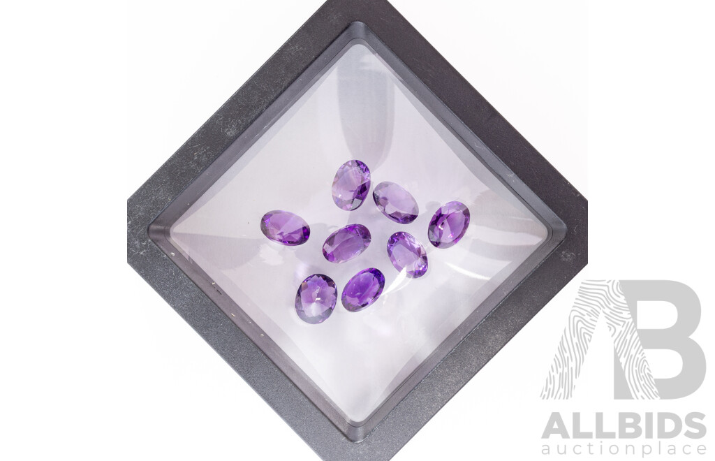 Bolivan Amethyst (8) Untreated Oval Cut Gemstones, 19.55ct