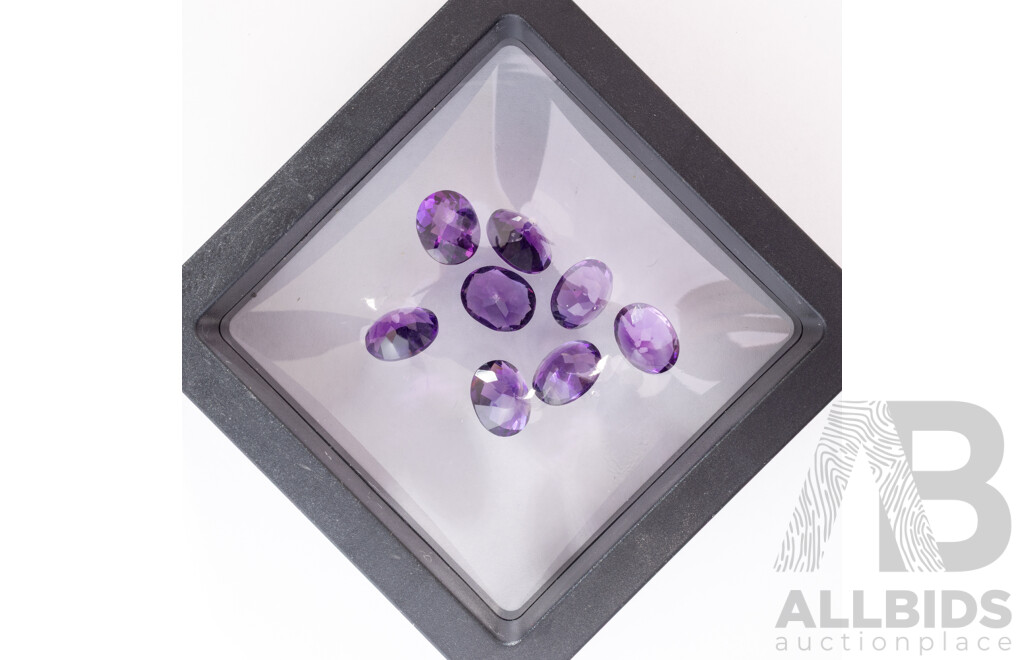 Bolivan Amethyst (8) Untreated Oval Cut Gemstones, 19.55ct