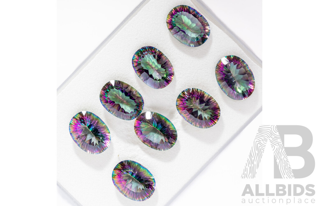 Mystic Topaz (8) Oval Cut Gemstones, 69.95ct