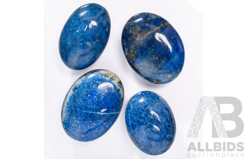 Lapis Lazuli (4) Untreated Oval Cabochon Burmese Gemstones, 169.40ct