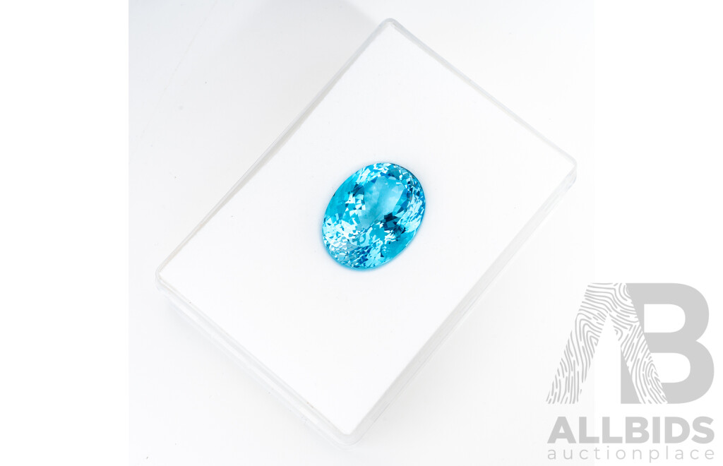 Swiss Blue Topaz Large Oval Cut Gemstone, 62.0ct