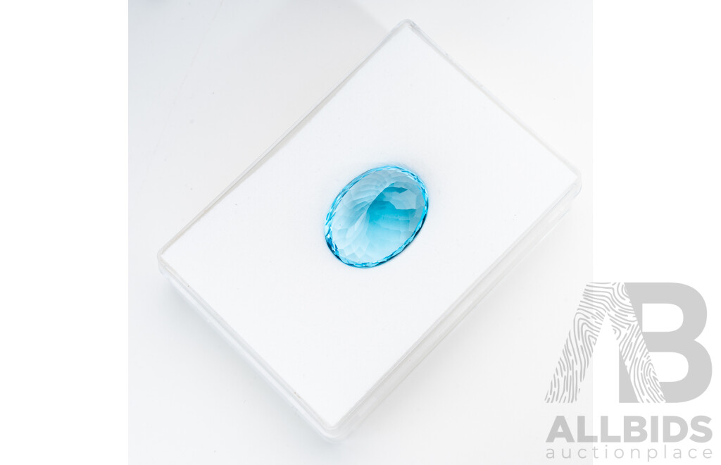Swiss Blue Topaz Large Oval Cut Gemstone, 62.0ct