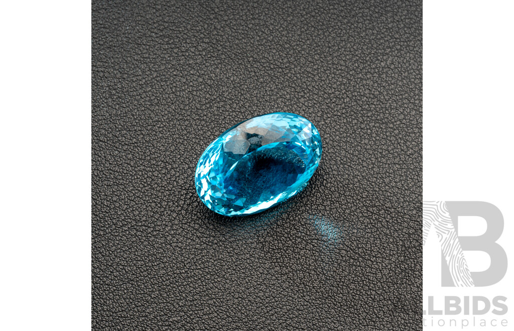 Swiss Blue Topaz Large Oval Cut Gemstone, 62.0ct