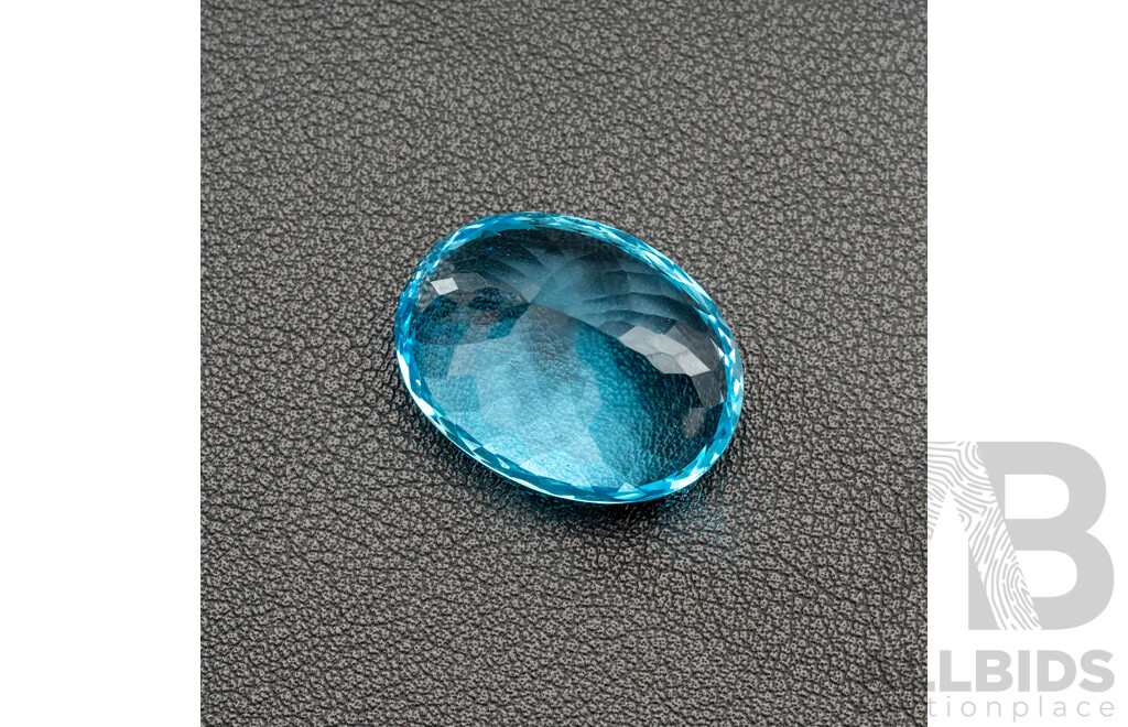 Swiss Blue Topaz Large Oval Cut Gemstone, 62.0ct