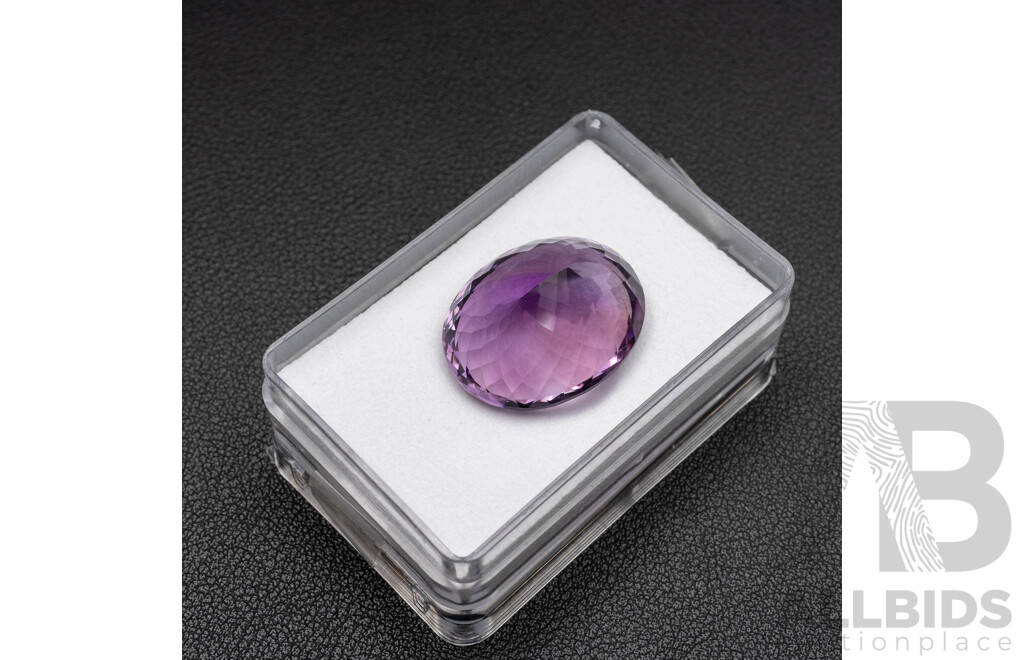 Bolivian Amethyst, Untreated Large Oval Cut Gemstone, 41.65ct