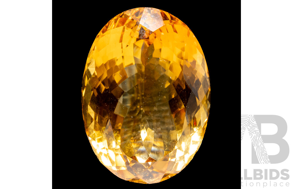 Citrine, Untreated Golden Oval Cut Gemstone, 21.85ct