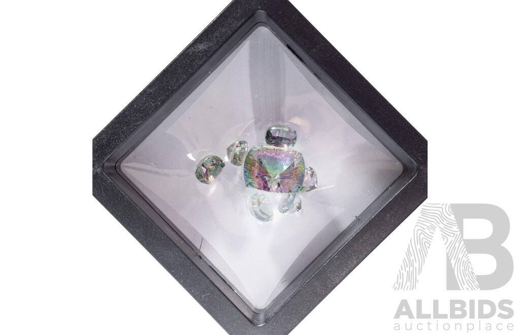 Mystic Topaz (7) Cushion Cut Gemstones, 34.35ct