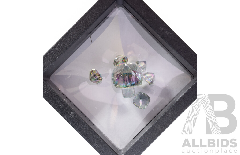 Mystic Topaz (7) Cushion Cut Gemstones, 34.35ct