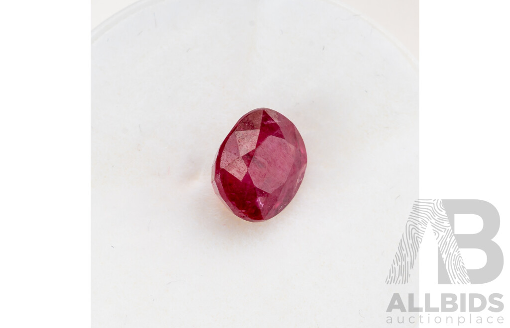 Ruby, Untreated Natural Oval Cut Gemstone, 1.90ct
