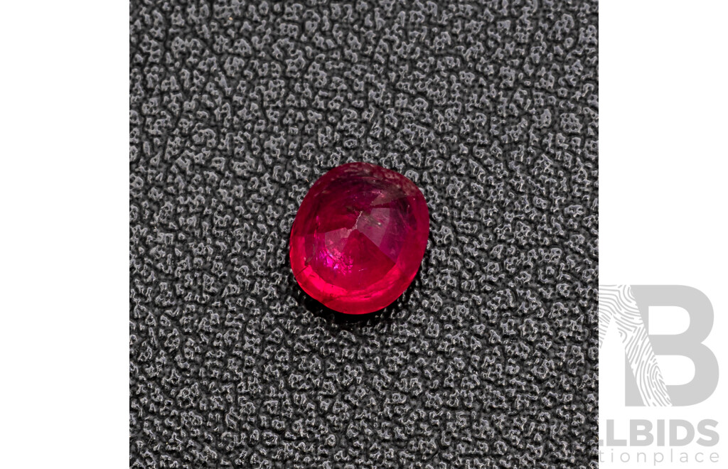 Ruby, Untreated Natural Oval Cut Gemstone, 1.90ct