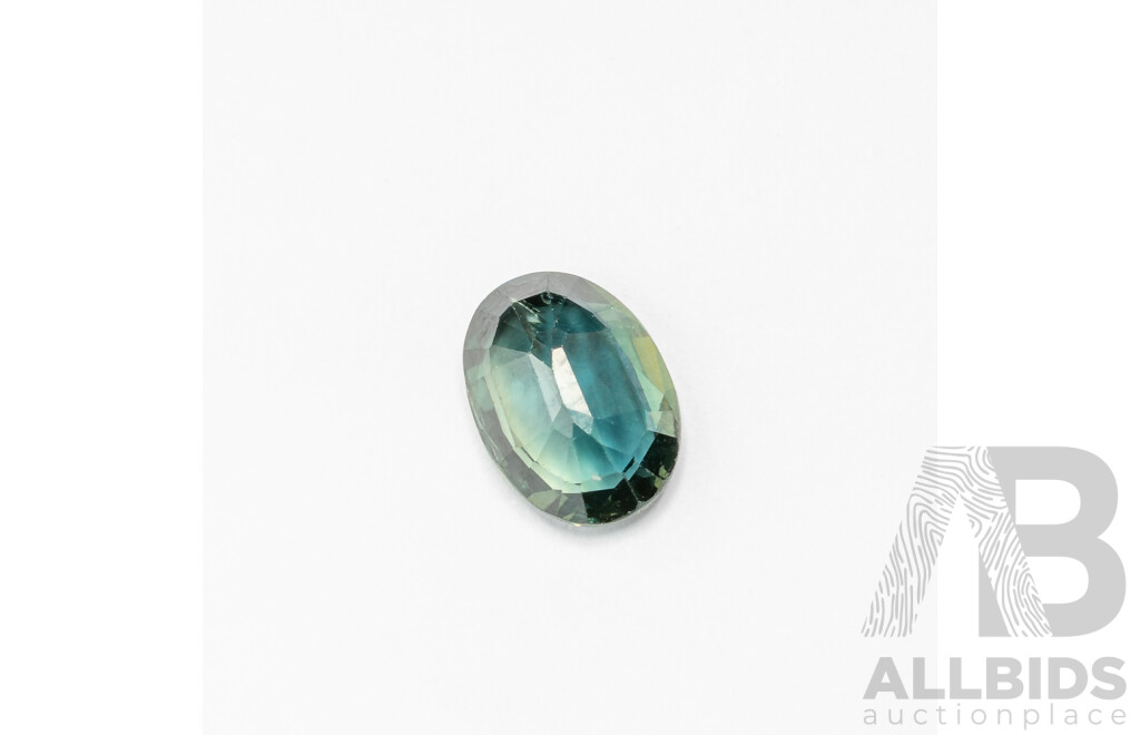 Green Sapphire, Natural Oval Cut Gemstone, 1.32ct with Certificate
