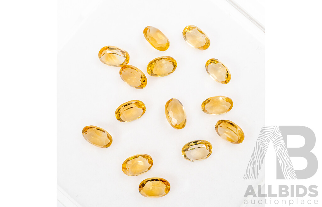 Citrine (14) Natural Untreated Unset Oval Cut Gemstones, 15.80ct