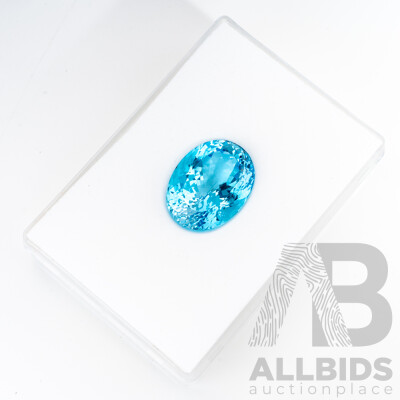 Swiss Blue Topaz Large Oval Cut Gemstone, 62.0ct