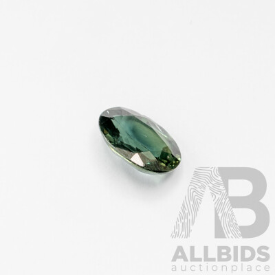 Green Sapphire, Natural Oval Cut Gemstone, 1.32ct with Certificate