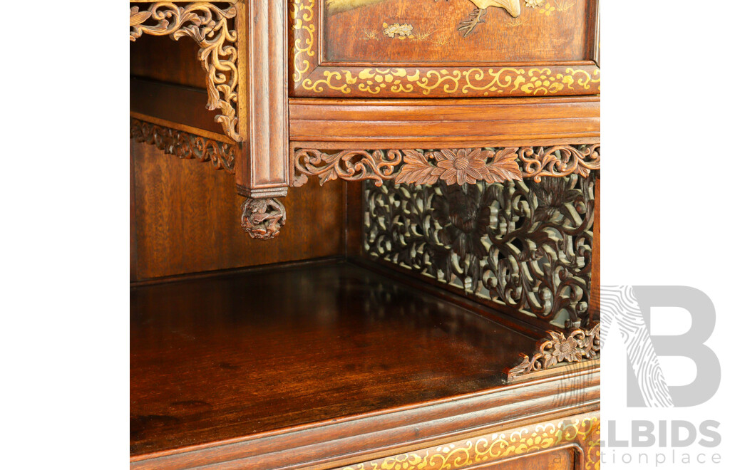 Vintage Japanese Shodona Style Fitted Cabinet, Circa 1950s