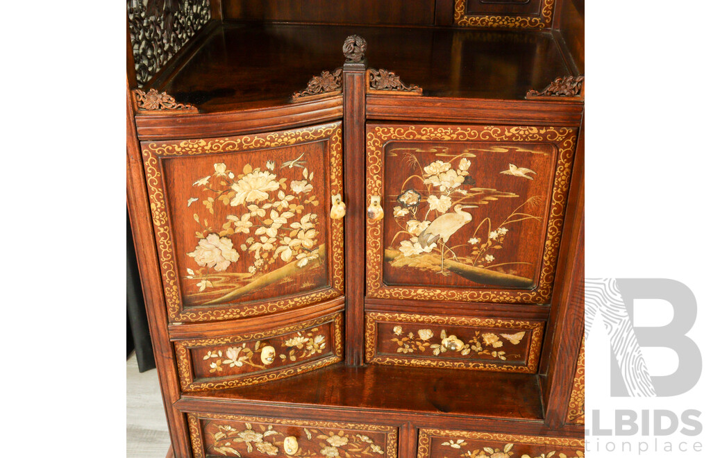 Vintage Japanese Shodona Style Fitted Cabinet, Circa 1950s