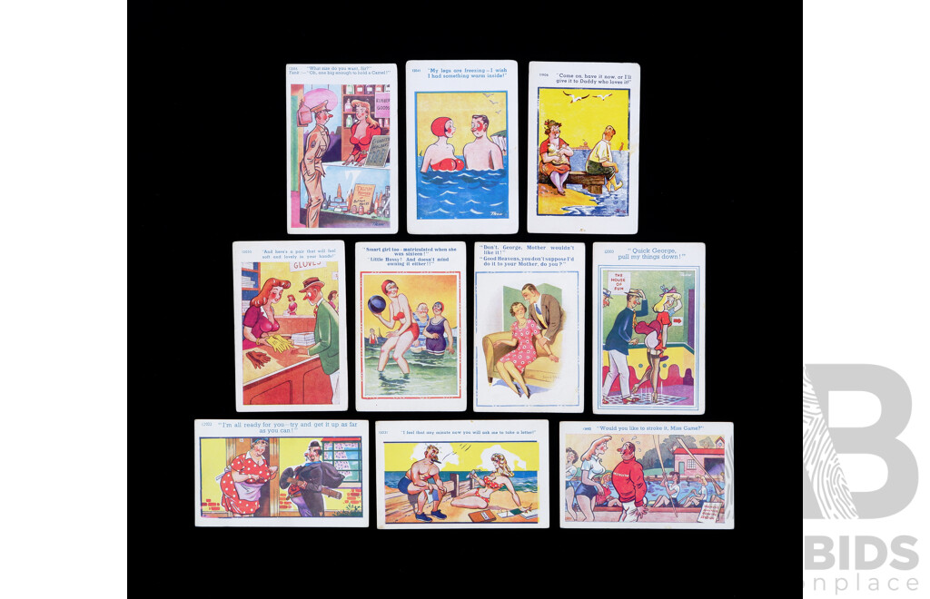 Collection Ten Vintage Risque Postcards