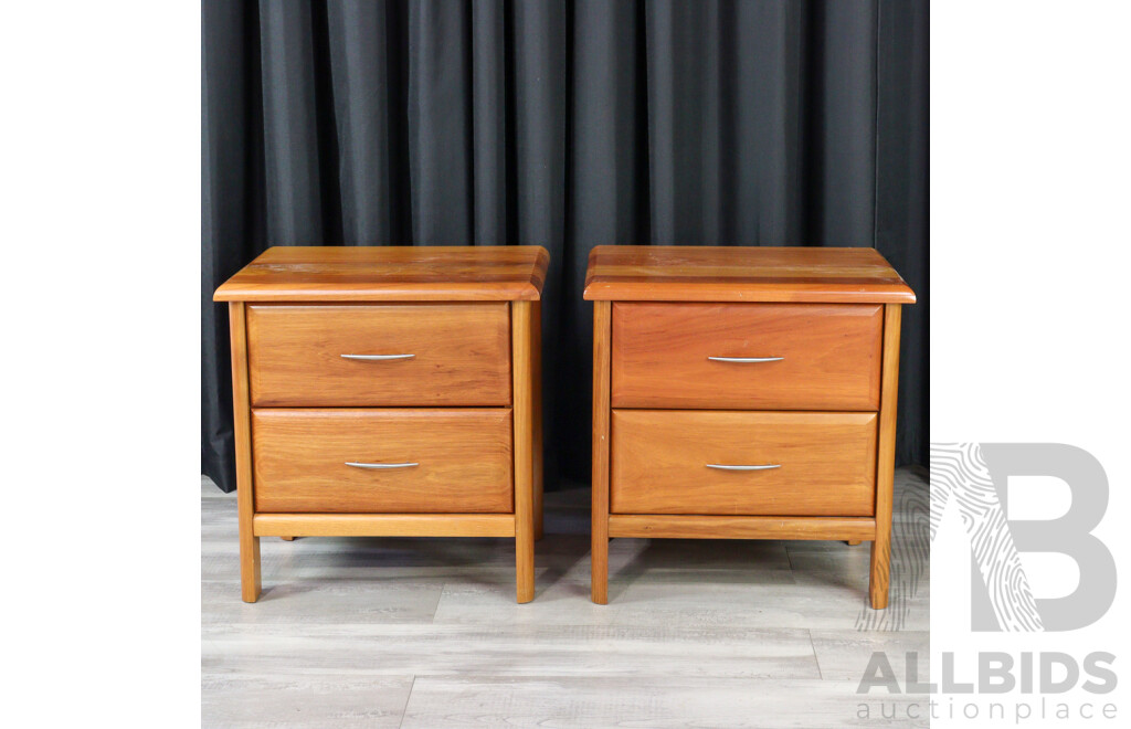 Pair of Timber Bedsides by Davis Furniture