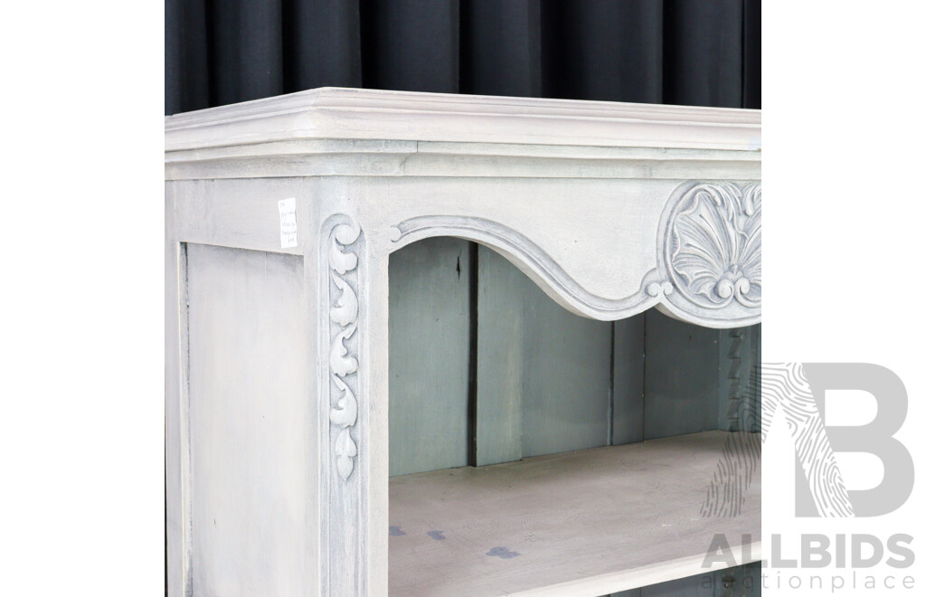 French Style Open Bookcase with Marble Top