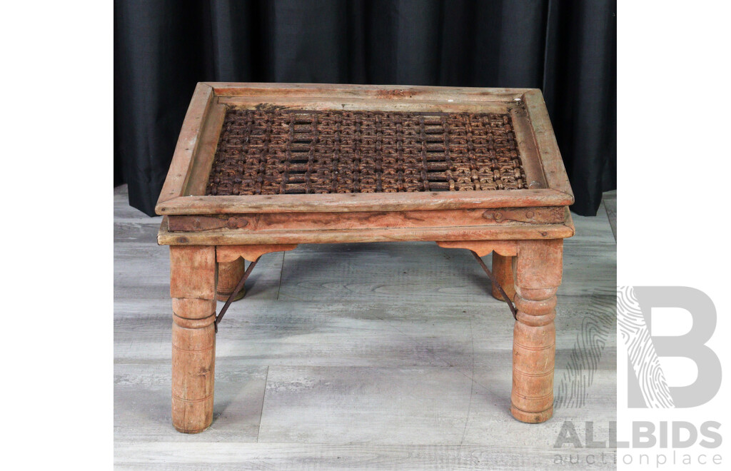 Antique Indian Window Grate Coffee Table