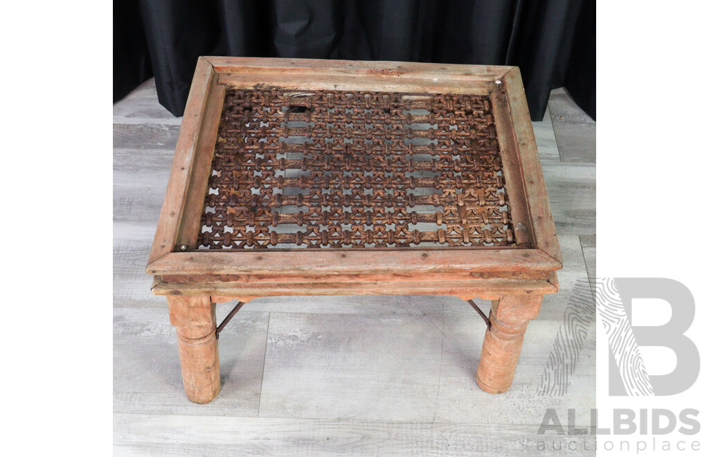 Antique Indian Window Grate Coffee Table