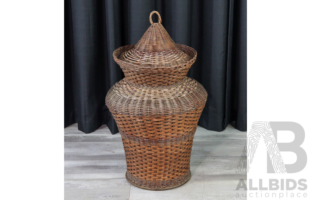 Lidded Cane Basket