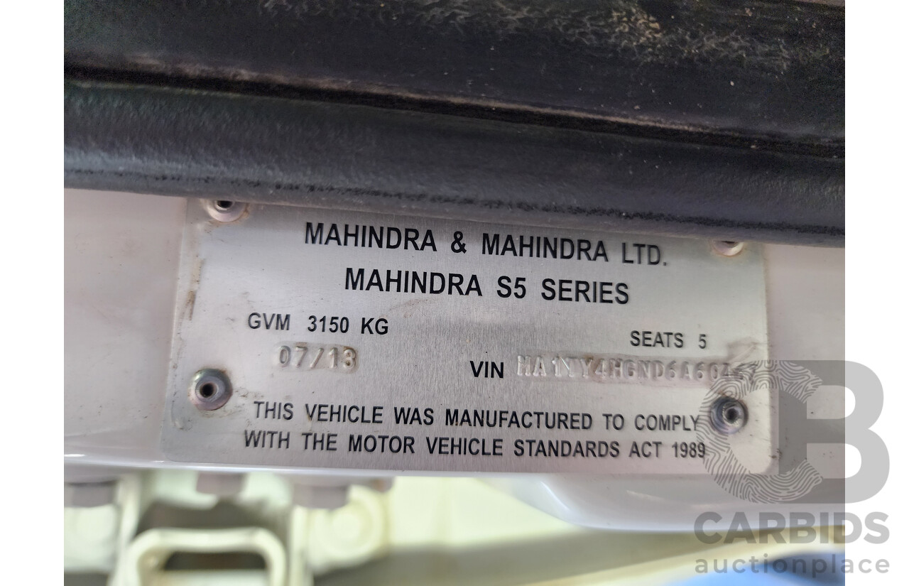 7/2013 Mahindra Pik-Up (4x4) S5 11 UPGRADE Double Cab Utility White 2.2L