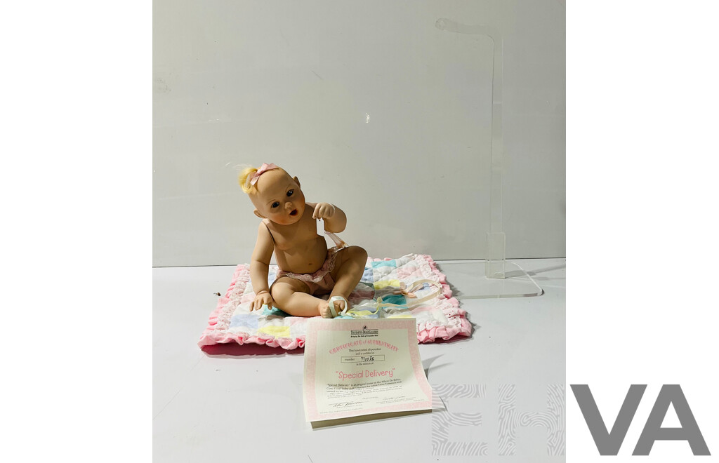 Vintage “special Delivery” Porcelain Doll #7300 From the “where Do Babies Come From” Collection Issued by Ashton-drake Galleries