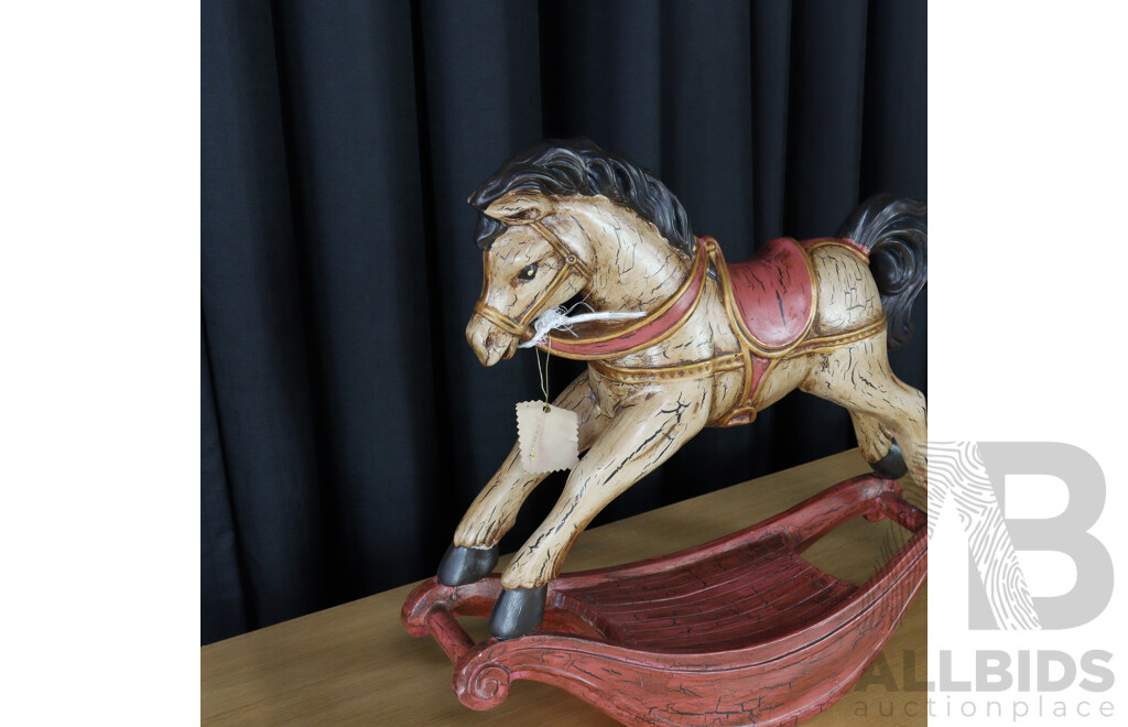 Miniature Hand Painted Moulded Rocking Horse