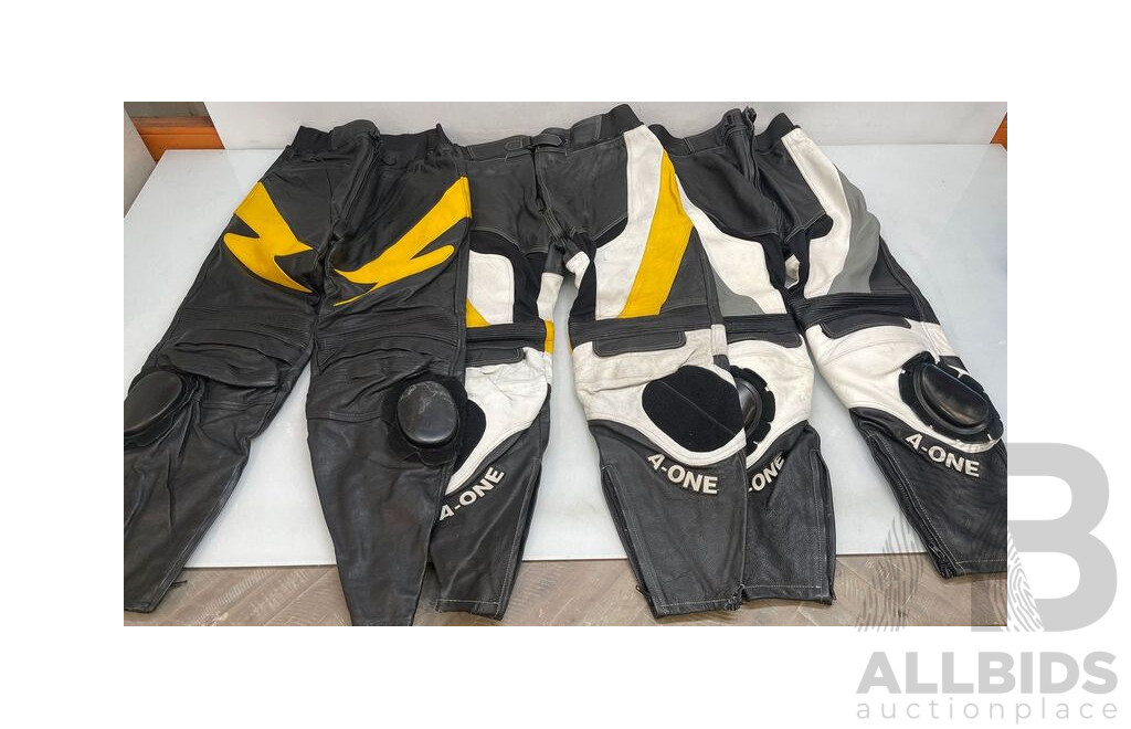 A-One Motorcycle Leather Pants - Lot of 3