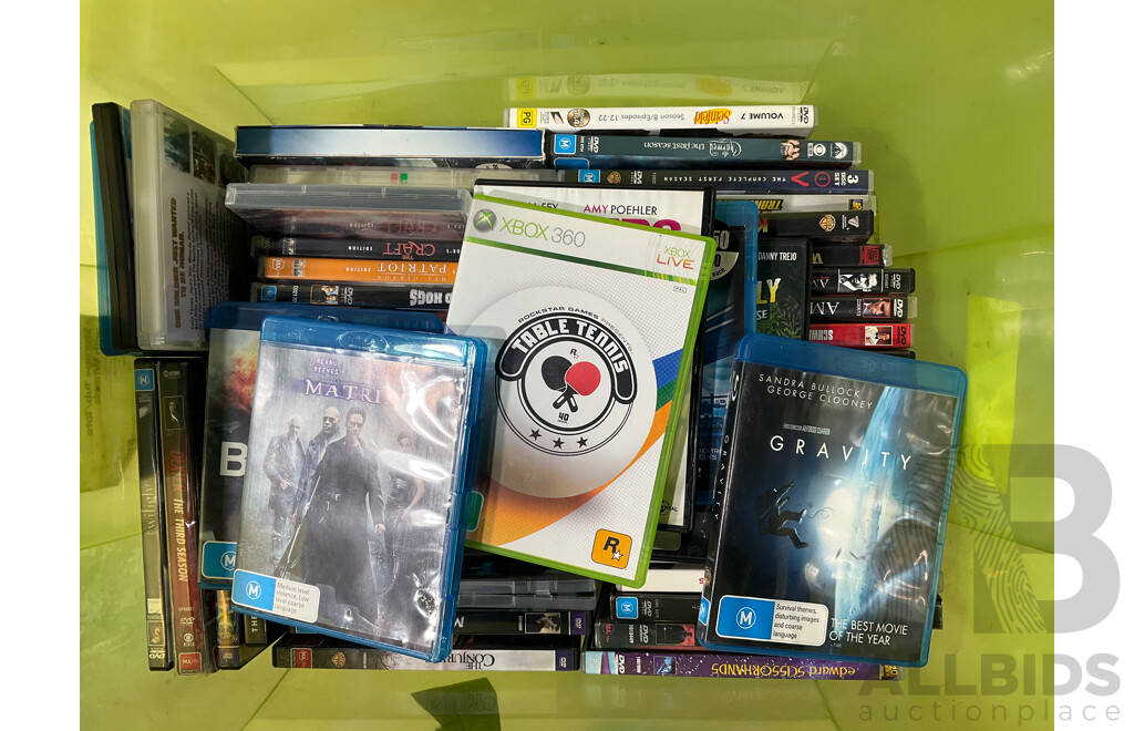 Collection of DVDS and Speaker