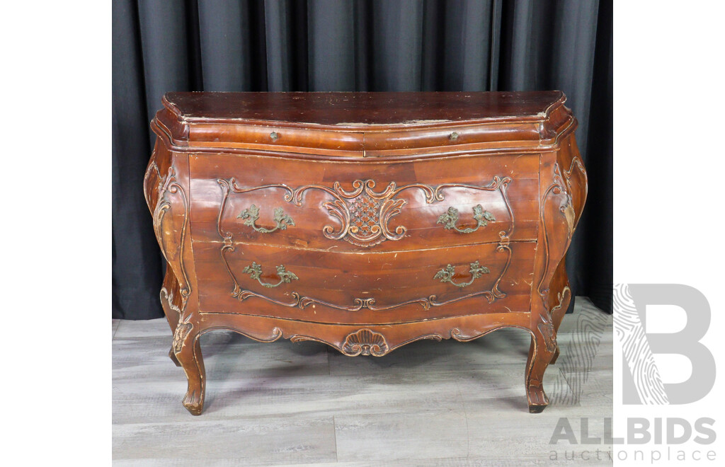 Vintage Italian Serpentine Bombe Dresser