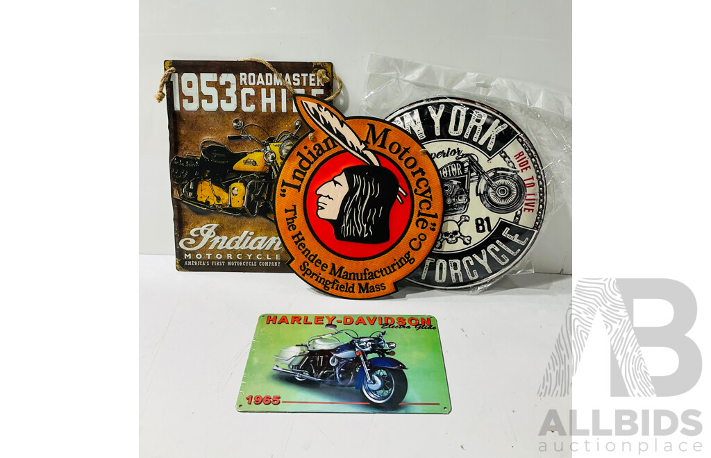 Collection of Motorbike Themed Wall Signs