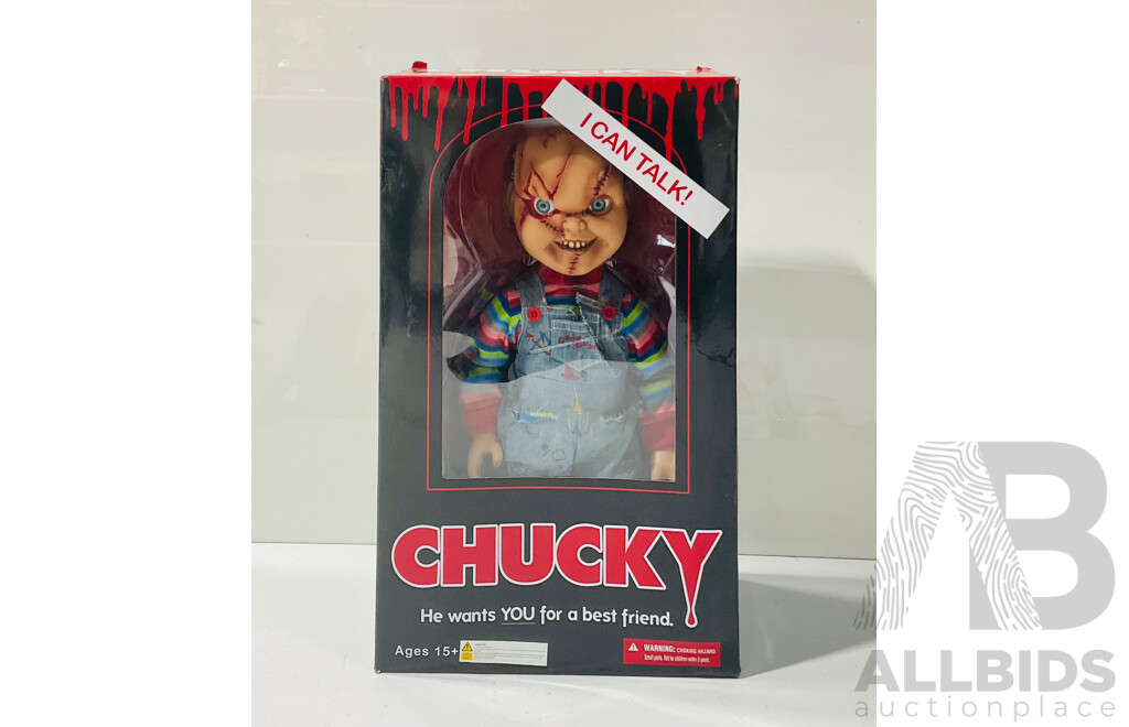 Collectable Talking Chucky Doll From Bride of Chucky by Mezcotoyz in Original Packaging