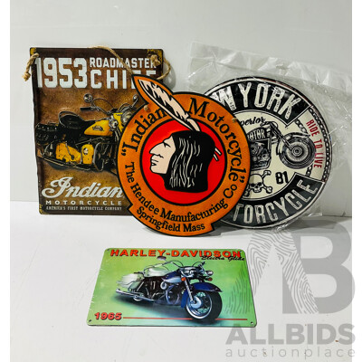 Collection of Motorbike Themed Wall Signs